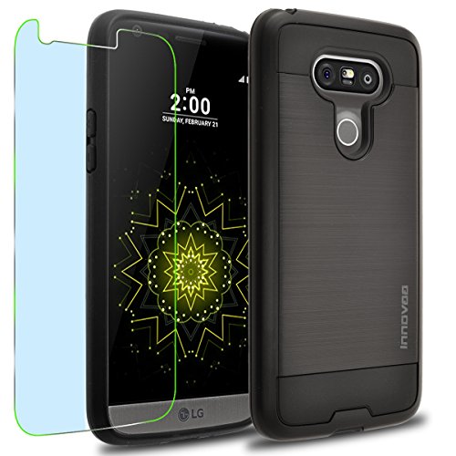 LG G5 / H850 / LS992 Case, INNOVAA Elite Hybrid Series Case W/ Free Screen Protector & Touch Screen Stylus Pen - Black