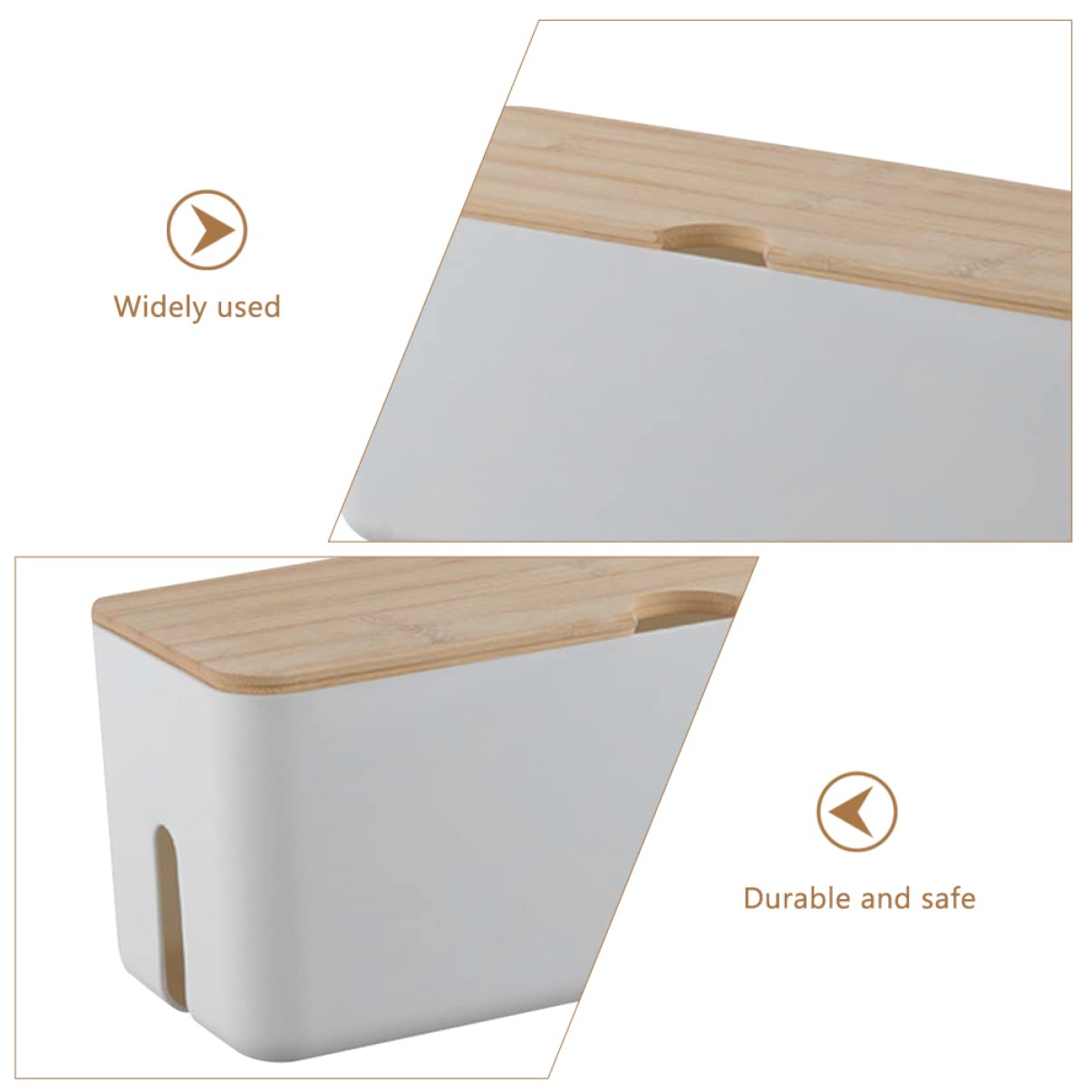Estuche Organizador de Cables de Plástico Blanco para Oficina y Salón