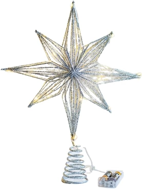 Decoración de árbol de Navidad con luces LED para árbol de Navidad, funciona con pilas, decoración de Navidad, adorno de cuerda para Año Nuevo,