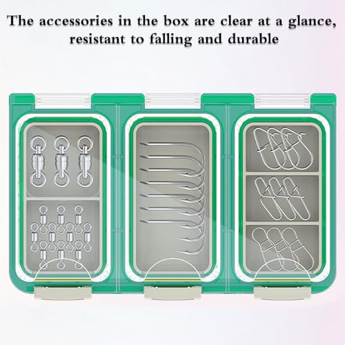 Fishing Lure Tackle Box,Waterproof ABS Double Layers Fishing Tackle Case for Vest Casting Fly Fishing, Blue - Image 3