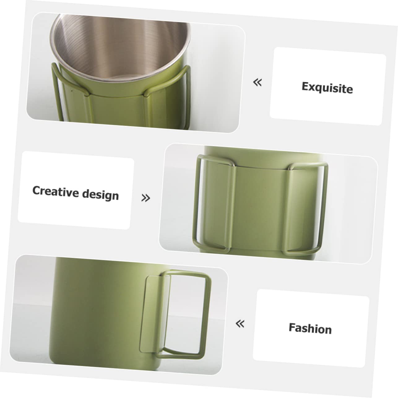 SUPVOX 3 Piezas taza de camping taza retra cámping tazas de café Taza de café matraz vasos de te travel mug mochila plegable taza de té portátil taza de agua portátil Acero inoxidable