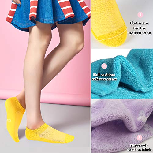 +Md 4 Pack Womens Bamboo No Show Socks Multicolor Smell Control Athletic Socks, With Cushioned Sole 2Blue/2Purple7-9 #TOP5