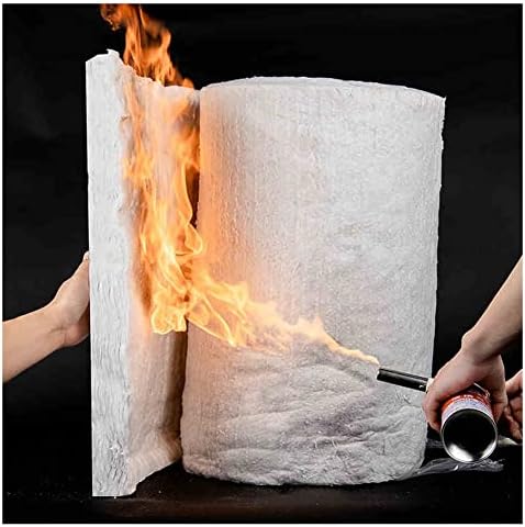 High-Temperature Ceramic Fiber Blanket 2400°F, Fireproof Insulation for Stoves, Ovens, Fire Bricks, Heat Resistant Liner, White, 61x30cm, Fire Safety Solution