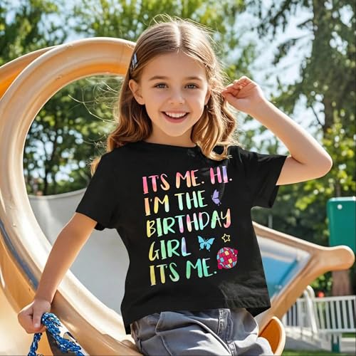 Image of Birthday Girl Shirt Kids Birthday Princess T-Shirt Toddler Girls Birthday Party Tee Cute Birthday Family Tee Tops