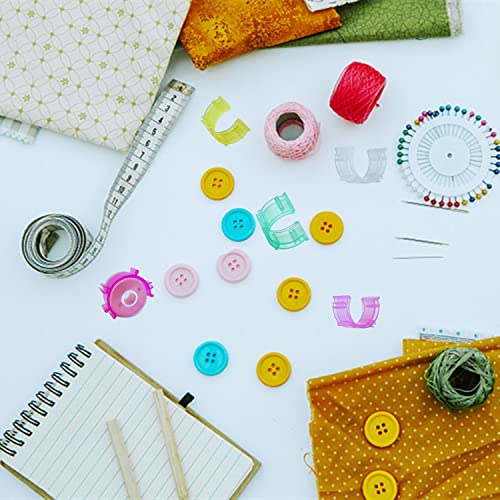 Image of Fbshicung 100 Pcs Sewing Bobbin Clips,Plastic Bobbins Small Clip Accessory Thread Clips Holder Sewing Tool(5 Colors)