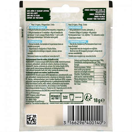 DUCROS - Croutons Basilic Et Ail 18G - Lot De 4 - livraison offerte
