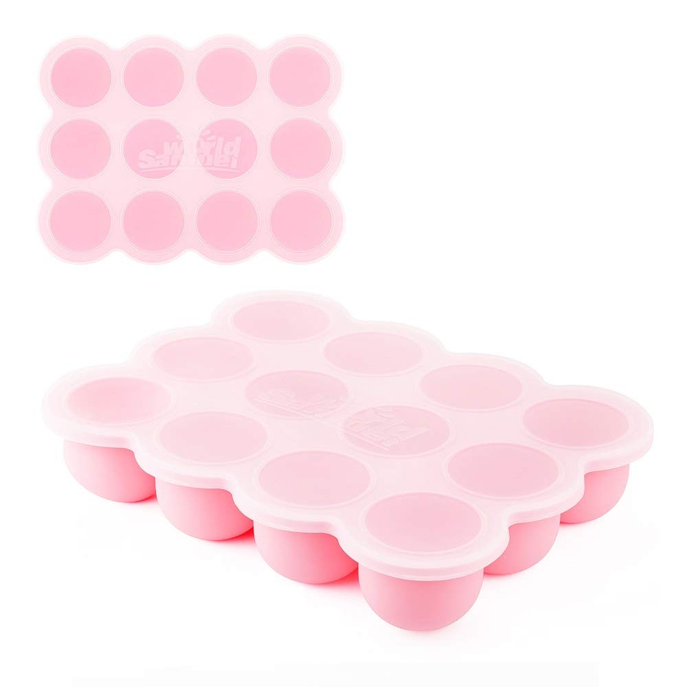 Samuelworld Baby Food Storage Container, 12 Portions Freezer Tray with Lid, 12x2.5oz BPA Free, Silicone, Perfect for Homemade Baby Food, Vegetable & Fruit Purees and Breast Milk : Baby