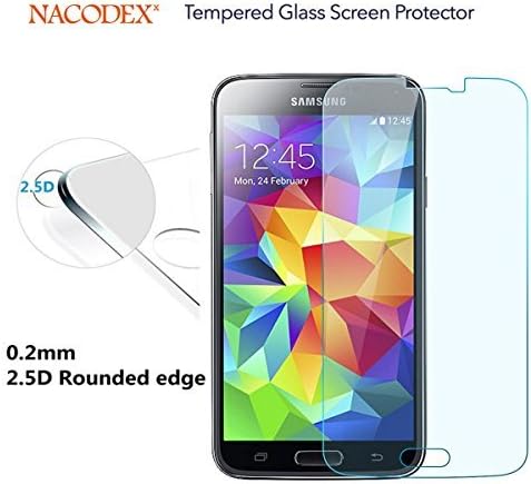 Nacodex - Samsung Galaxy S5-9h Hardness Premium Tempered Glass Screen Protector Real Explosion-Proof for Samsung Sv S V Sm-g900 [ New in Box ]