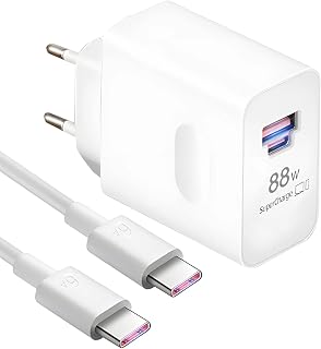 88W Supercharge Fast Charging Mobile Charger For Honor 200 Pro Magic 7 Lite 400pro, Magic 6, 6A USB C Fast Charger, For Honor 200 Lite, X7b, 9, X6b, X8a, iPhone, Samsung, with Cable Type C 1M