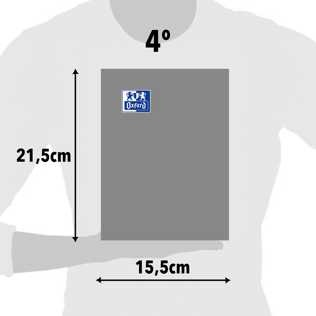 Oxford, Cuadernos A5, cuadrícula 4 x 4, tapa dura, 80 hojas, pack de 5 libretas, colores surtidos