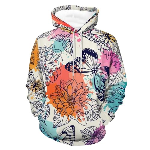 Hoodie papillons colorés original, le sweat à capuche parfait pour offrir un look tendance