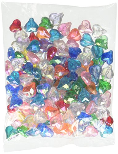 Darice Heart-Assorted Transparent AB Colors Faceted Acrylic Beads