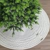 60 inch cable sweater knit christmas tree skirt with wooden toggles cream white  urban country home decor