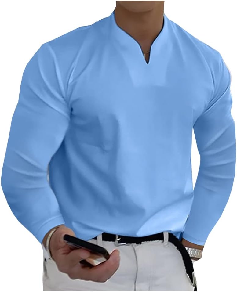 CYLADY Men's Short Sleeve T Shirt Casual Muscle Tee Shirt Tops Basic Solid Color Designed Slim Fit Cotton Shirts