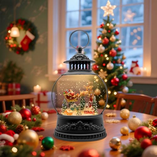 LLIBTYT - Christmas Snow Globes, Light Up Snow Globe with 6H Music Timer, Auto Snowfall, USB or Battery Powered, Christmas Globe with Santa Snow Globe Scene, Indoor Christmas Decorations for Home, 11.4 Inch - -39%