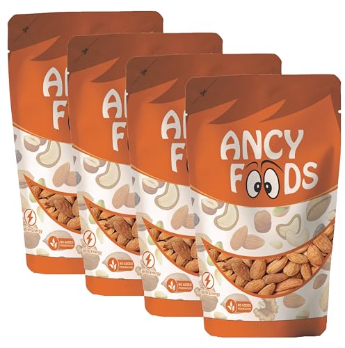 Image of Ancy Gurbandi Almonds 1000 Grams (250 Grams X 4) with Rich Flavor, High Antioxidant Content, and Brain-Boosting Nutrition for Daily Vitality and Wellness |Packed with Energy to Support Kids Learning, Adults Productivity, and Elders Strength.