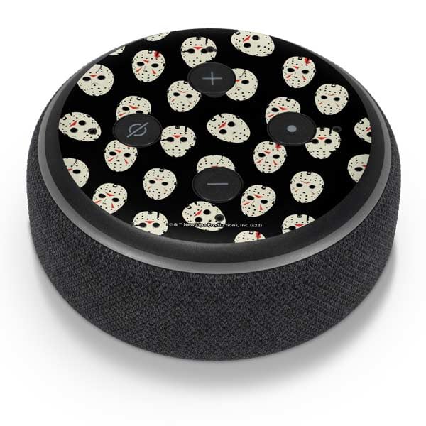Skinit Decal Audio Skin Compatible with Amazon Echo Dot 3 - Officially Licensed Warner Bros Friday The 13th Jason Voorhees Pattern Design