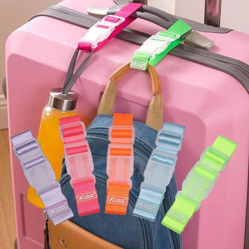 Image of Luggage Backpack Straps, 8 Pcs Random Color 1 Inch x 12 Inch Adjustable Luggage Backpack Buckle for Attachment Travel Accessories (8)