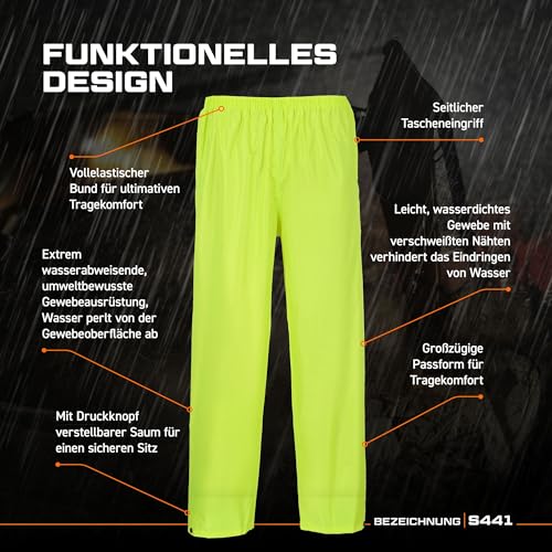 Portwest Klassische Regenhose für Erwachsene, Größe: M, Farbe: Gelb, S441YERM