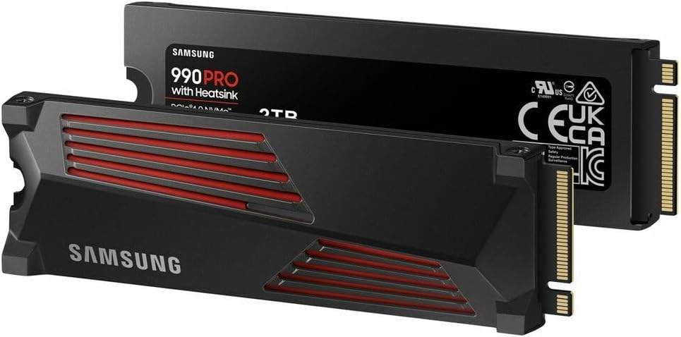 Samsung 2TB 990 PRO with Heatsink PCIe Gen4 NVMe M.2 2280 Up to 7450 MB/s, 6900 MB/s