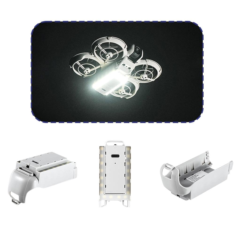 Supporto Con Luce Notturna LED Per Drone DJI Neo, Con Batteria Ricaricabile, Altezza Regolabile, Peso 21g, Accessorio Volo Notturno - 5