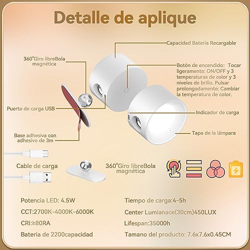 La Mejor comparativa de Apliques lámparas pared los 7 más buscados. 6 Imagen adicional