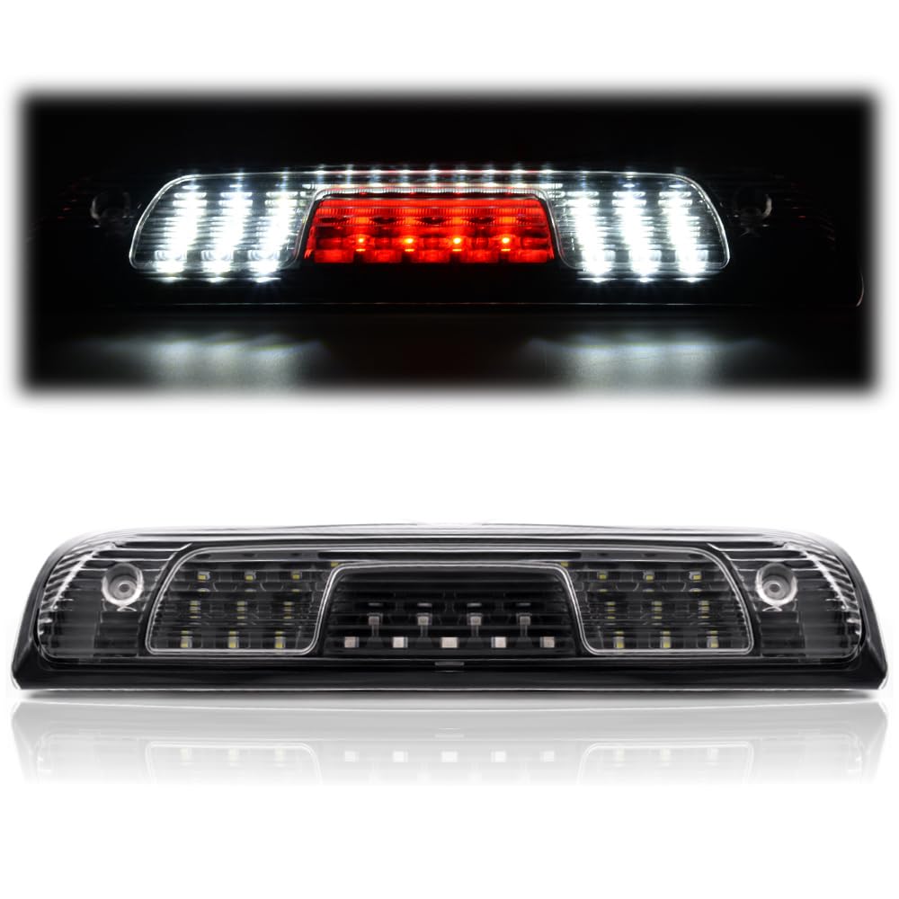 CROSSDESIGN Third 3rd Brake Lights, Compatible with 14-18 Chevy Silverado/14-18 GMC Sierra 1500 2500HD SILVERADO 3500/3500HD Third Brake Light Cargo Lamps Black Housing Clear Lens