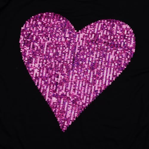 Image of PESION Womens Short Sleeve T-Shirt Sequined Tops O-Neck Funny Graphic Tees Blouse