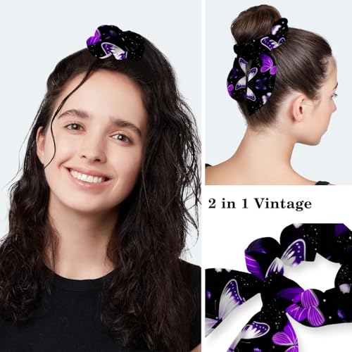 Image of Butterfly Scrub Cap Women with Ponytail & Buttons Adjustable Surgical Nurse Hat with Cotton Sweatband for Long Hair