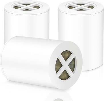 Multi-Stage Filter Replacement 3 Pack Afina A-01 Shower Head Cartridge, Water Replacement Filter for Skin Care, Chlorine Removal, Bath, Shower