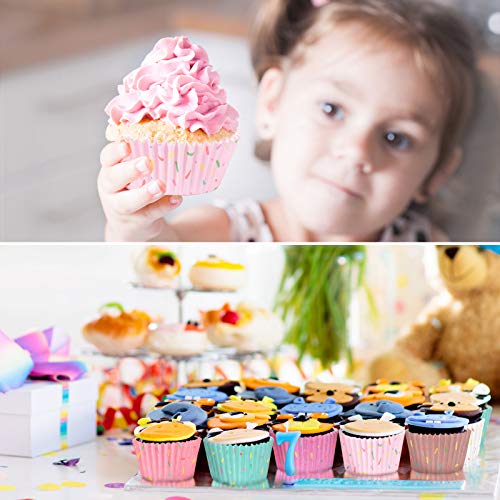 600 Pieces Christmas Candyland Party Cupcake Liners Colorful Paper Baking Cups Cupcake Wrappers Wraps Muffin Case Trays For Christmas Candyland Donut Party Decorations (Delicate Color) #TOP3