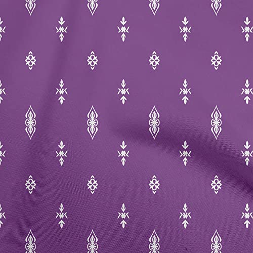 oneOone Cotton Flex Purple Fabric Tribal Craft Projects Decor Fabric Printed By The Yard 40 Inch Wide-5024