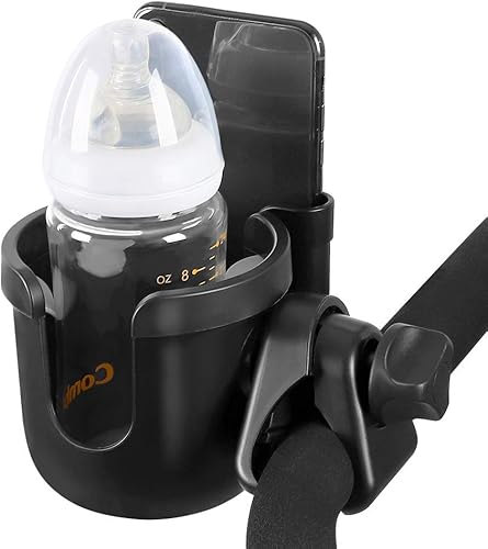 Miniatura 2 de Accmor - Portavaso para coche con soporte para teléfono soporte universal 2 en 1 para carriola bicicleta silla de ruedas andador scooter color negro