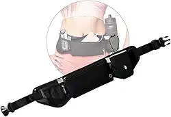 Pochete Esportiva Premium De Cintura Com Cinto Elástico Saida Para Fone De Ouvido Suporte Para Garrafa, Cinto De Hidratação Academia, Corrida Porta Celular, bolsa corrida Cor Preto