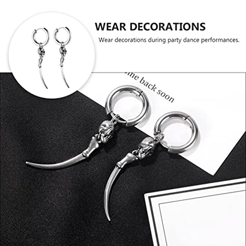 Generic Brincos punk retrô, estilo hip-hop, brincos masculinos e femininos, de aço inoxidável, brinc