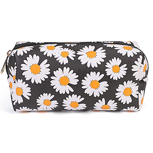 Preisvergleich Produktbild Schminktasche tragbare,Kosmetikbeutel leichte Kosmetiktaschen Tasche für Frauen Make-up Pinsel Wasserdichte Reisespeicher für Damen Toilettenartikel Organizer Outdoor für Mädchen Gänseblümchen