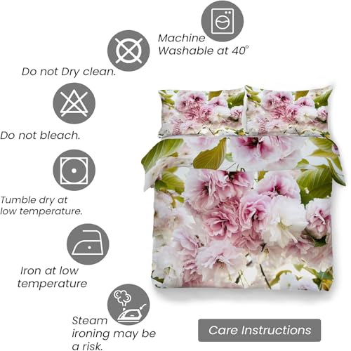 Housse de Couette 220x240 Rose en Microfibre Douce avec Fermeture Éclair