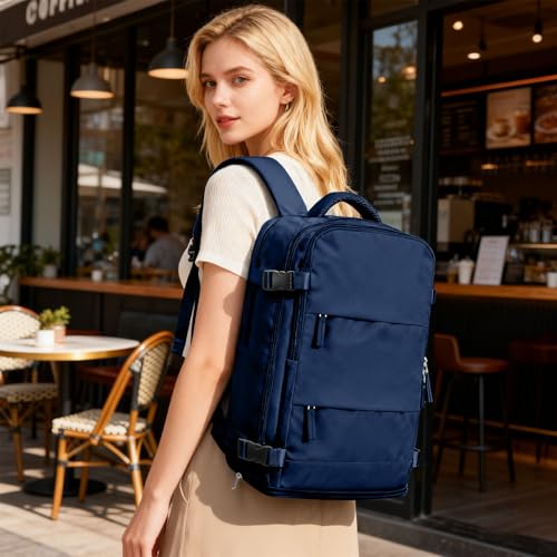 Image of coofay Travel Backpack Carry On Backpack Personal Item Travel Bag Mochila De Viaje Carry On Backpack For Airplanes Traveling Backpack For Women Gym Backpacks College Backpacks Sapphire Blue