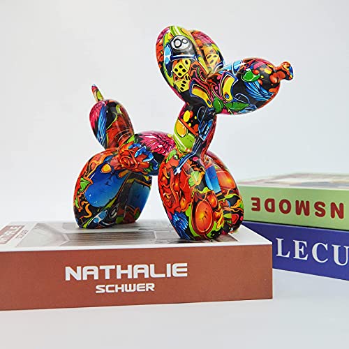 FLJZCZM Balloon Dog Sculptures Animal Statues Home Decor Collectible Figurines Indoor Outdoor Garden Decorative Funny Craft Christmas Birthday for Office (Yellow)