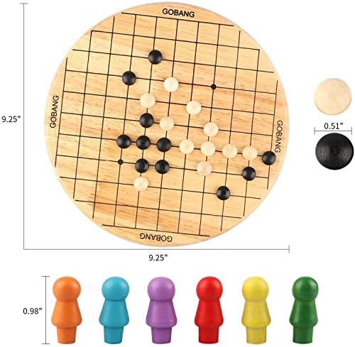 Wondertoys 2 in 1 Chinese Checkers & Gobang Wooden Board Game for Family