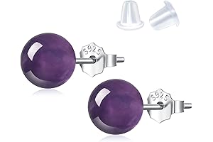 Natural Amethyst Earrings Sterling Silver - Chakra Earrings for Women