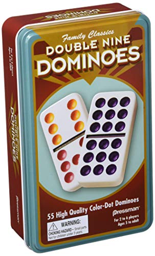 Dominoes Double 9 en caja metálica miniatura 1