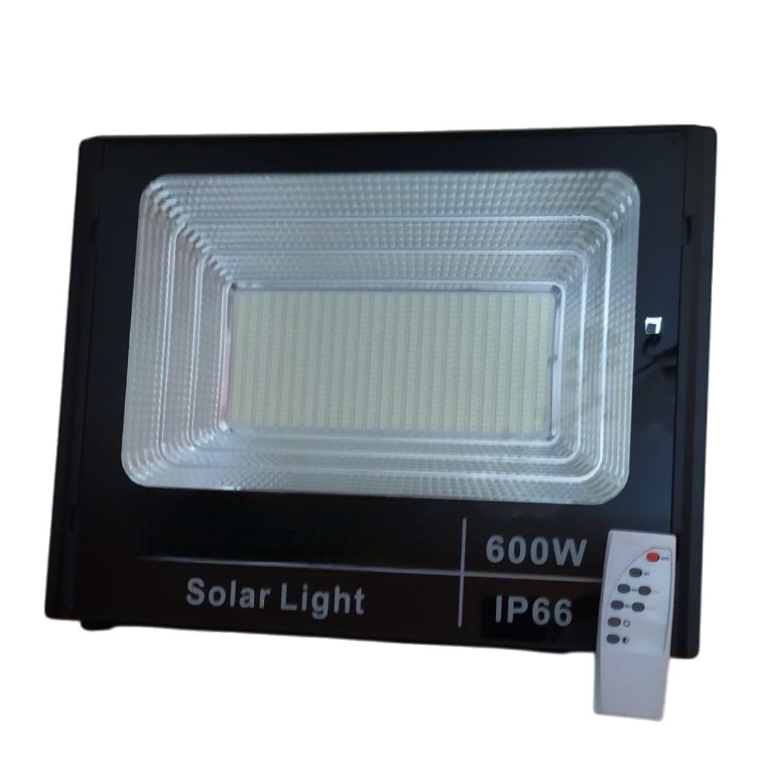 Faro led 600w da esterno con pannello solare crepuscolare luce fredda completo di staffa 600 watt