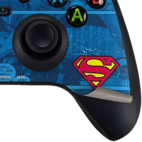 Skinit Decal Gaming Skin Compatible with Xbox Series X Controller - Officially Licensed DC Comics Superman Logo Background Pattern Design