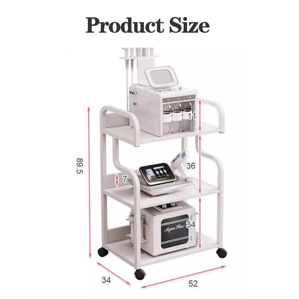 Chariot à Roulettes à 3 Niveaux Pour Salon Et Spa, Chariot D