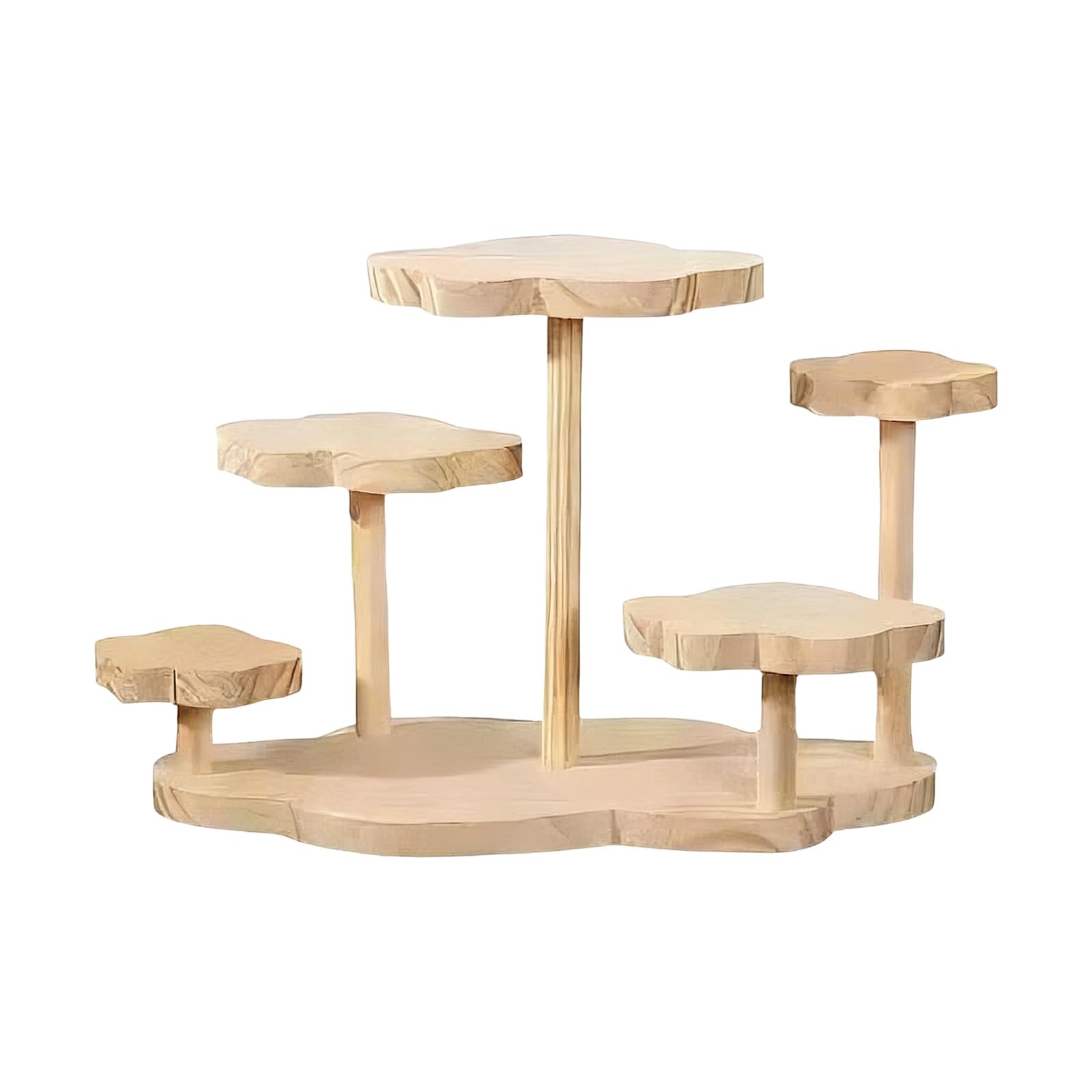 Piceioep Sturdy Wooden Tiered Stand for Jewelry Display Multi-layer Perfumes Storage Rack Home Decoration Organiser Wood Display Stand