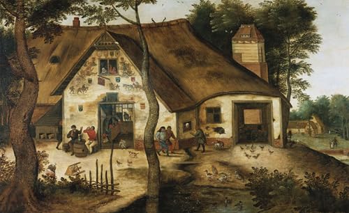 Tableaux toile murale Pieter Brueghel l'Auberge Saint Michel 60x90cm