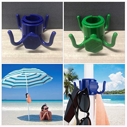 BESPORTBLE 2Pcs 4- Pontas de Plástico Guarda- Chuva de Praia Guarda- Chuva Pendurado Gancho Cabide p