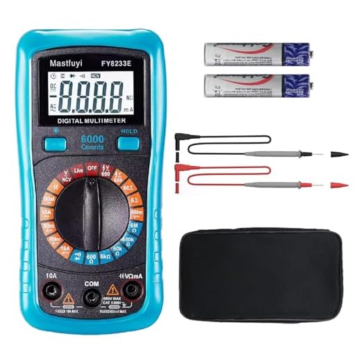 Mastfuyi Multímetro Digital, TRMS 6000, Multiteste, Testador Elétrico NCV, Tela LCD com luz de Fundo, Testes de Variação Automática, Tensão, Corrente, Resistência, Continuidade, Diodo, Capacitância