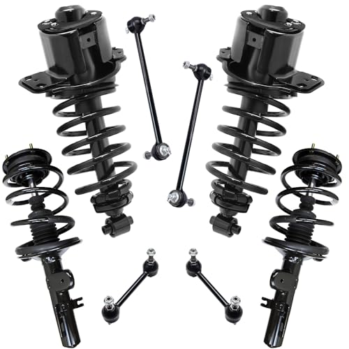 Image of Detroit Axle - FWD 8pc Front Rear Struts Sway Bars for 2005 2006 2007 Mercury Montego Five Hundred, 4 Struts with Coil Springs 4 Sway Bars Replacement Suspension Kit